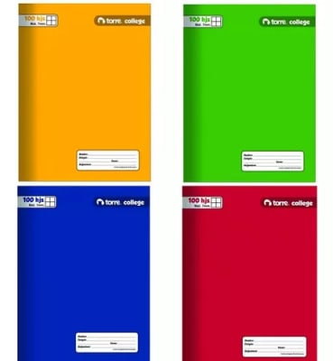 PACK 10 CUAD. COLLEGE TORRE LISO MAT. 7MM. 100 H