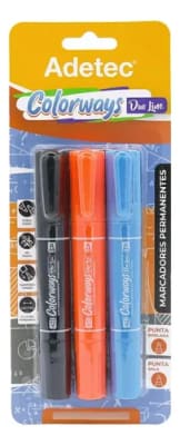 MARCADOR PERMANENTE DUO NEG/NAR/CEL - 3UN