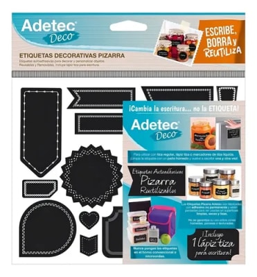 ETIQ. DECORATIVA - PIZARRA DISEÑO CHICA C/LÁPIZ TIZA 16 UN ADETEC