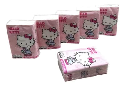 PACK 10 PAÑUELOS  HELLO KITTY Y KUROMI