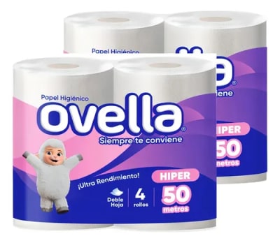 Higiénico Ovella Doble Hoja 8 x 4 x 50 mts.1