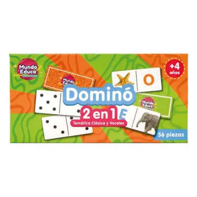 MIX DOMINÓ 2 TEMÁTICAS - MUNDO EDUCA 56/PIEZAS C/TEMÁTICA 28 PIEZAS