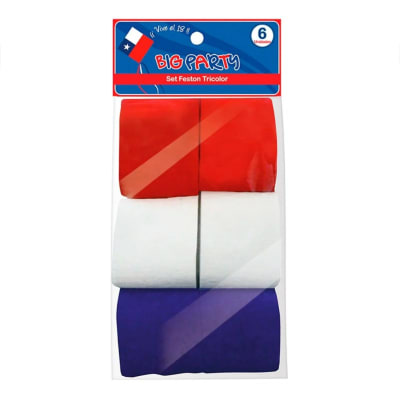 SET 6 FESTONES TRICOLOR BIG PARTY