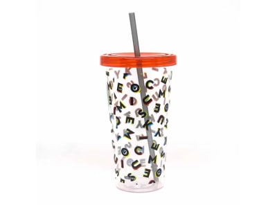 VASO SIMPLE CON BOMBILLA MICKEY 680 ML