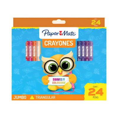 PAPER MATE CRAYONES GRUESOS TRIAN 24P