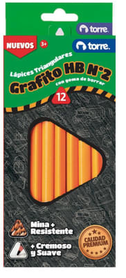 LAPIZ GRAFITO TRIANG 12 U. TORRE C/ GOMA