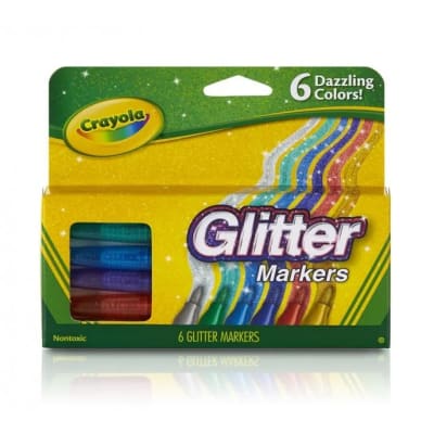MARCADORES GLITTER 6 UND CRAYOLA