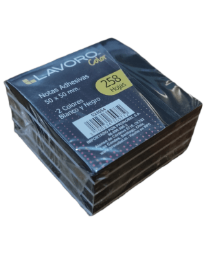 NOTA ADH 50X50MM 258H NEGRO/BLANCO