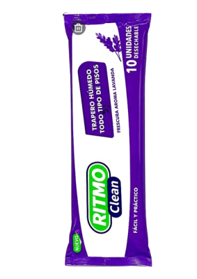 TRAPERO HUMEDO LAVANDA 10 UNIDADES