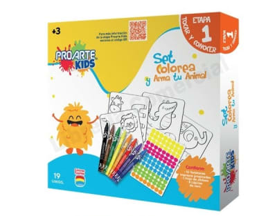SET COLOREA/APRENDE CON ANIMALES KIDS1