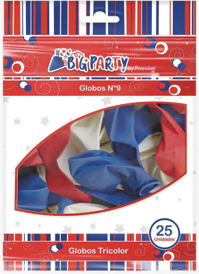 GLOBO LISO GLAM #9 TRICOLOR 25 UNI1