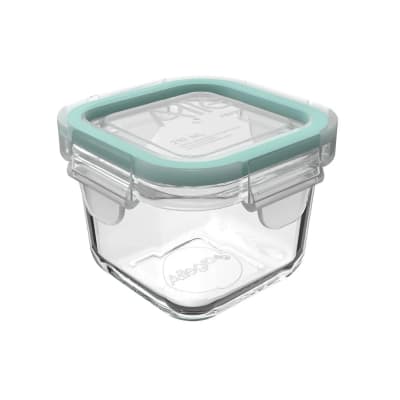 CONTENEDOR HERMETICO VIDRIO CUADRADO 210ML