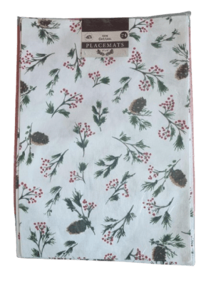 INDIVIDUALES DE ALGODÓN  4 PIEZAS - BAYAS NAVIDEÑAS  33X48 CM1