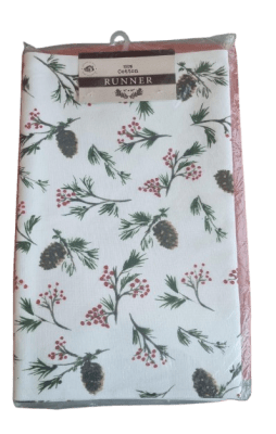 CAMINO DE MESA ALGODÓN  - BAYAS NAVIDEÑAS  40 X 200 CM