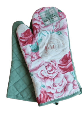 GUANTES HORNO ALGODÓN 2 PIEZAS FLORES1