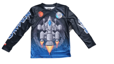 CAMISETA MANGA LARGA NEGRA/AZUL TALLAS 4 A 18 AÑOS1