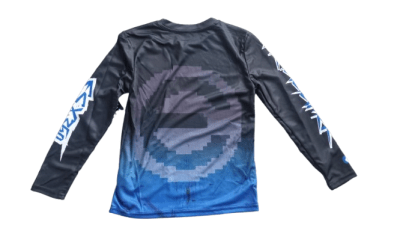 CAMISETA MANGA LARGA NEGRA/AZUL TALLAS 4 A 18 AÑOS