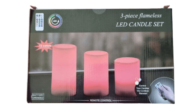VELA LED 3 PZAS 12 COLORES REMOTE CONTROL