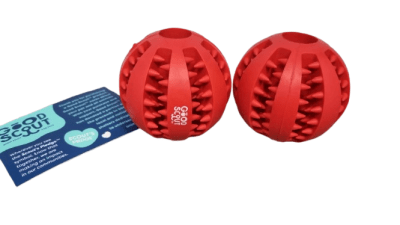 PELOTAS DE GOMA ROJAS 2 UNIDADES PARA MASCOTAS GOOD SCOUT