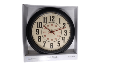 RELOJ DE PARED NEGRO MAINSTAYS