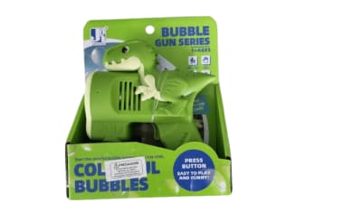 PISTOLA LANZA BURBUJAS DINOSAURIO