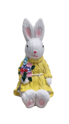 DECORACIÓN CONEJO AMARILLO/VERDE