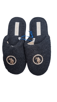 PANTUFLAS NEGRAS DAMA POLO