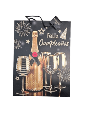 BOLSA DE REGALO FELIZ CUMPLEAÑOS GOLDEN