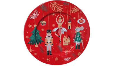 PLATO METALICO NAVIDAD