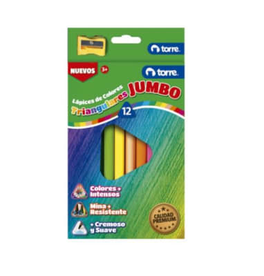 LAPIZ 12 COLOR TRIANG JUMBO TORRE IMAGIA