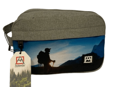 ESTUCHE NECESER ESTAMPADO GRIS  