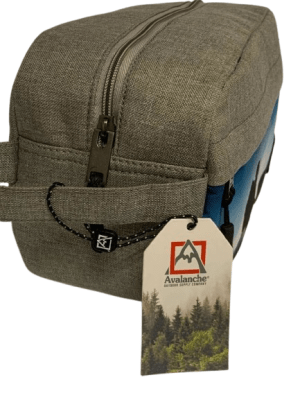 ESTUCHE NECESER ESTAMPADO GRIS  