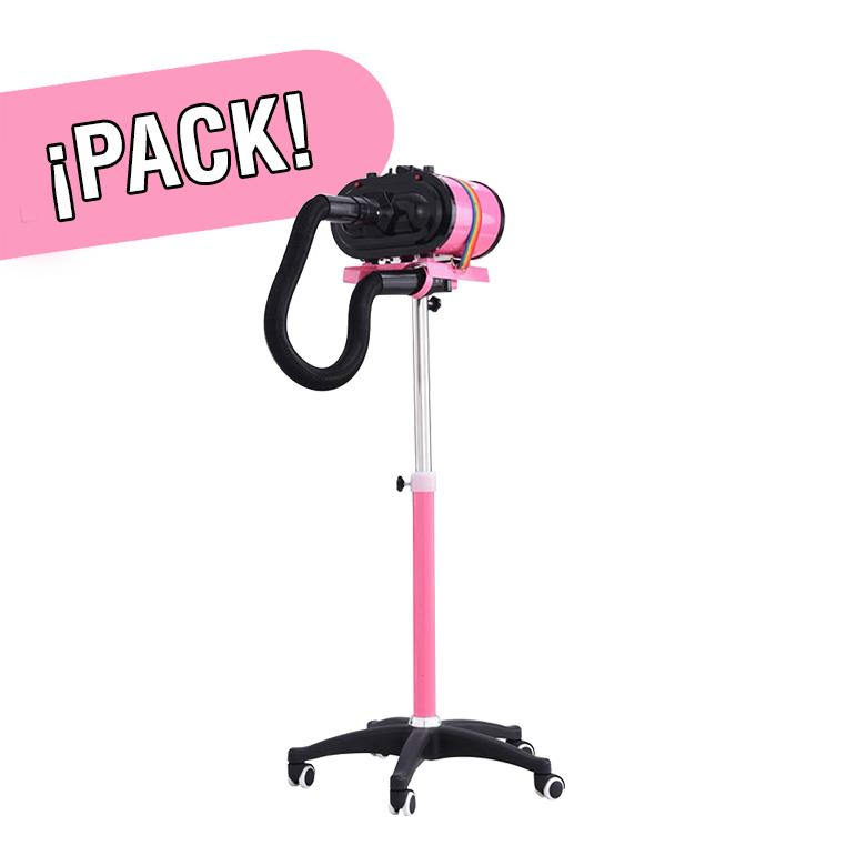 Pack Pedestal + Turbina Pro Groomers Doble Motor