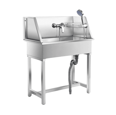 Bañera Mediana de Acero Inoxidable para Mascotas Pro Groomers1