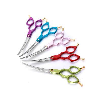 Tijera Curva de Aluminio 6.0 Ultra Liviana Pro Groomers1