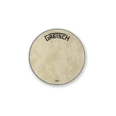PARCHE DE BOMBO 24 FIBERSKYN CAPA SIMPLE LOGO NEGRO GRDHFS24B BROADKASTER GRETSCH