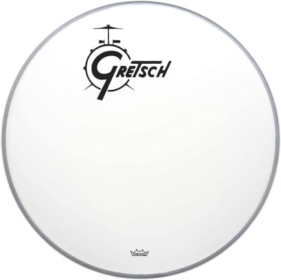 PARCHE DE BOMBO 18 COATED PERMATONE CAPA SIMPLE LOGO NEGRO GRDHCW18 GRETSCH