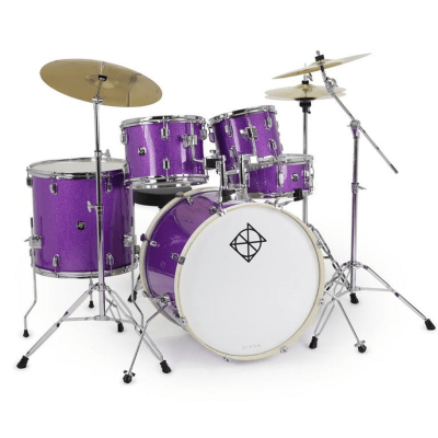 BATERIA 5 PIEZAS CON HARDWARE PURPLE SPARKLE 10,12,14,20,14x5,5 PODSP520C2PPS SPARK DIXON