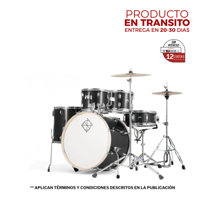 BATERIA 5 PIEZAS CON HARDWARE MISTY BLACK 12,13,16,22,14x5,5  PODSP522BMBK SPARK DIXON