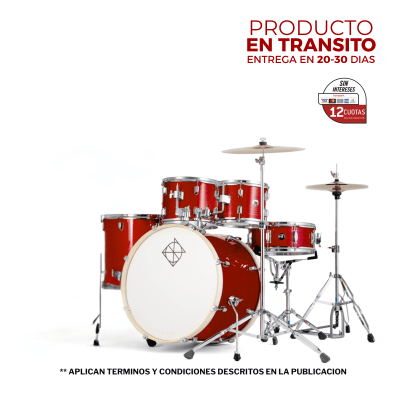 BATERIA 5 PIEZAS CON HARDWARE CYCLONE RED 12,13,16,22,14x5,5  PODSP522BCRD SPARK DIXON