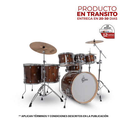 SHELLPACK CATALINA MAPLE 8,10,12,14,16,22 + 14X6.5 WALNUT GLAZE CM2-E627-WG GRETSCH