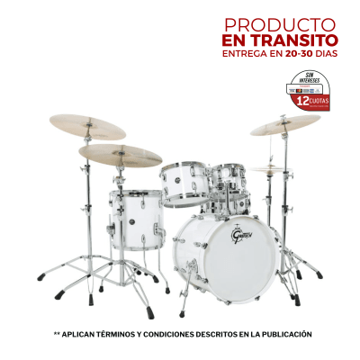 GRETSCH RENOWN MAPLE 20,10,12,14,5.5X14 + HOLDER PIANO WHITE