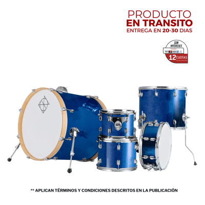 BATERIA 5 PIEZAS CON HARDWARE OCEAN BLUE SPARKLE 10,12,14,20,14x5,5 PODSP520BOBS SPARK DIXON