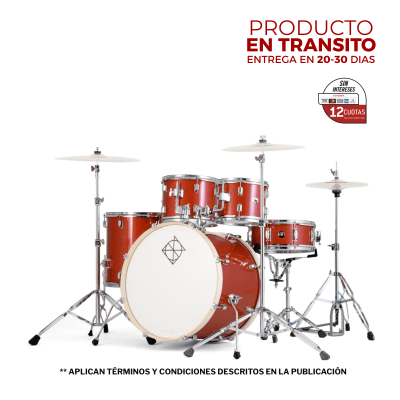 BATERIA 5 PIEZAS CON HARDWARE CHAMPAGNE SPARKLE 12,13,16,22,14x5,5  PODSP522BCPS SPARK DIXON