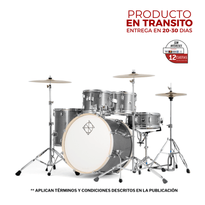 BATERIA 5 PIEZAS CON HARDWARE CYCLONE SILVER 12,13,16,22,14x5,5  PODSP522BCSL SPARK DIXON