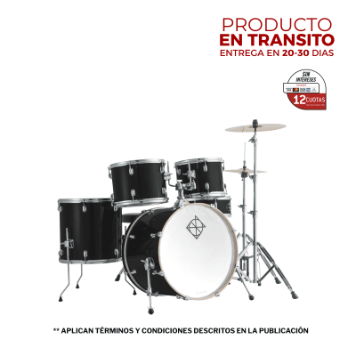 BATERIA 5 PIEZAS CON HARDWARE BLACK 12,13,16,22,14x5,5 PODSP522BBK SPARK DIXON