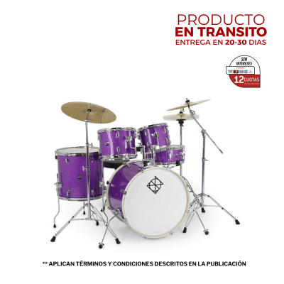 BATERIA 5 PIEZAS CON HARDWARE PURPLE SPARKLE 12,13,16,22,14x5,5 PODSP522C2PPS-MM SPARK DIXON