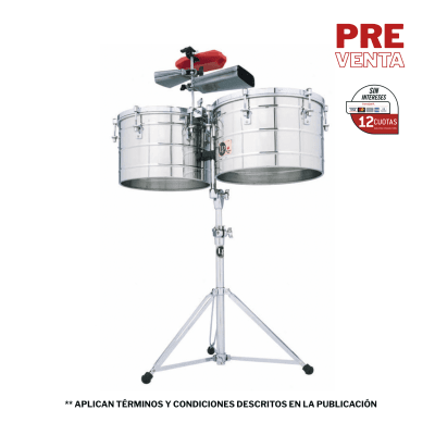 TIMBALES TITO PUENTE 15 16 THUNDER TIMBALE STAINLESS STEEL LP258-S
