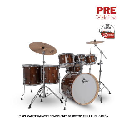 SHELLPACK CATALINA MAPLE 8,10,12,14,16,22 + 14X6.5 WALNUT GLAZE CM2-E627-WG GRETSCH