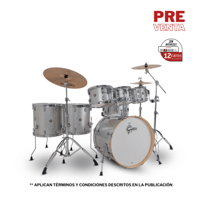 SHELLPACK CATALINA MAPLE 8,10,12,14,16,22 + 14X6.5 SILVER SPARKLE CM2-E627-SS GRETSCH